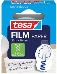 Tesafilm papier tape, ft 19 mm x 33 m, transparant
