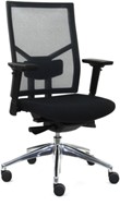 Zit-Xpert Work Comfort NEN 1335 zwart mesh-aluminium kruisvoet