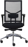 Zit-Xpert Work Comfort NEN 1335 zwart mesh-aluminium kruisvoet-2