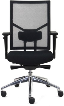 Zit-Xpert Work Comfort NEN 1335 zwart mesh-aluminium kruisvoet-2
