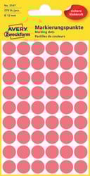 Etiket Avery Zweckform 3147 rond 12mm lichtrood 270stuks