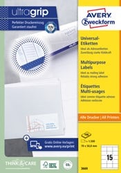 Etiket Avery Zweckform 3669 70x50.8mm wit 1500stuks